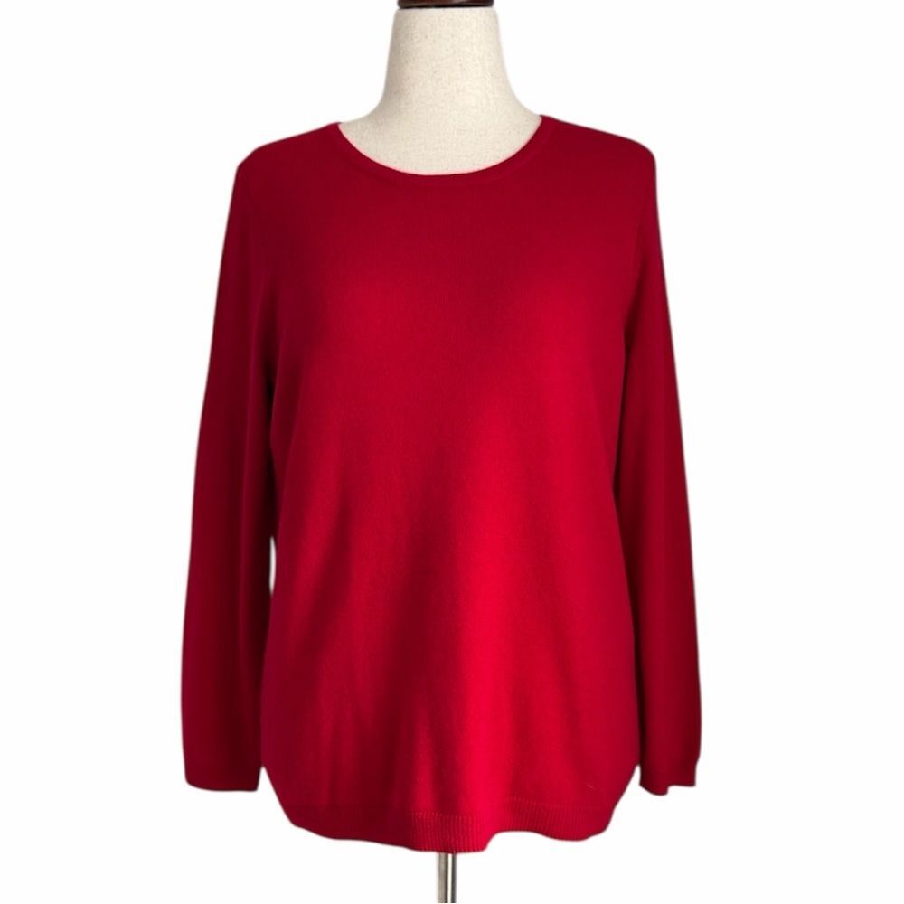 Talbots Red Cashmere Sweater Size X Classic Cozy Knit